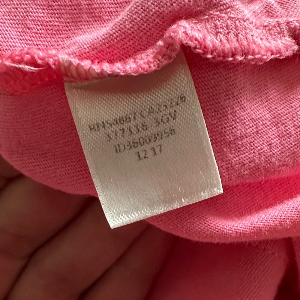 PINK Victoria's Secret Pink Long Sleeve Tee Black Mesh Detail Medium Oversized - Picture 10 of 13